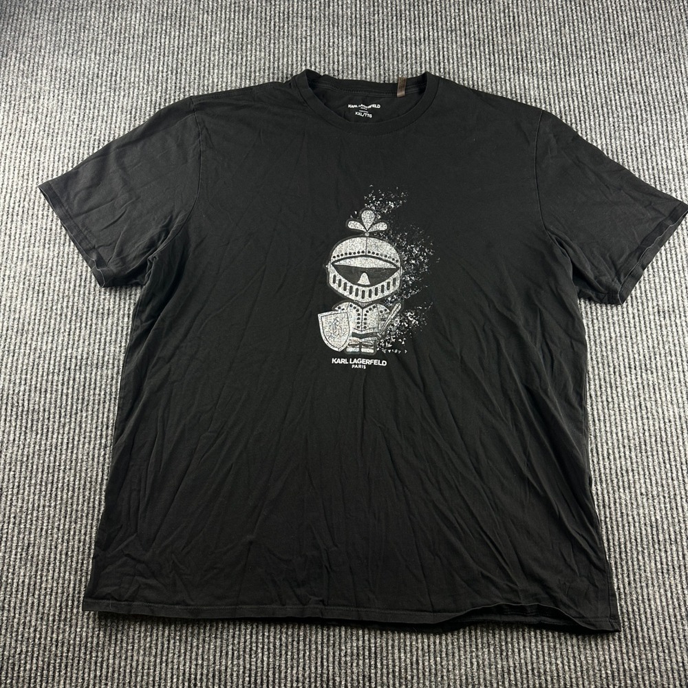 Karl Lagerfeld Paris Mens Black Knight Graphic T-Shirt XXL